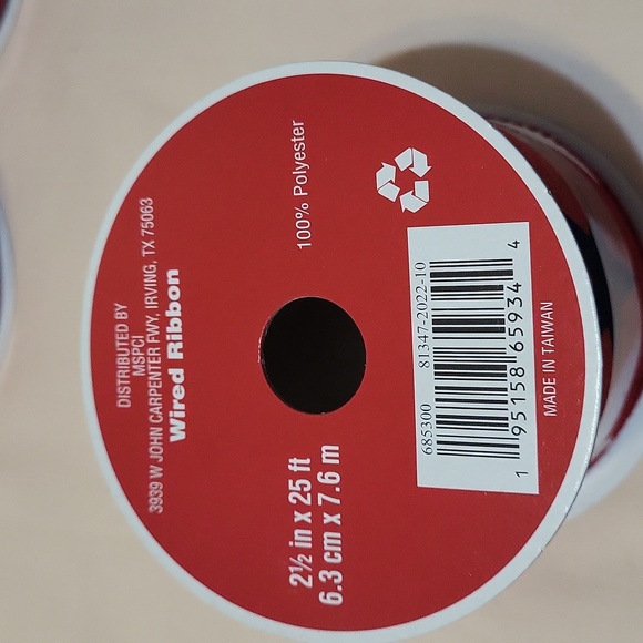 3 Spools Blue & White Stars Ribbon - Picture 3 of 3